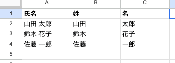 02 result flash fill name split
