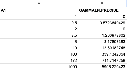 04 result gammaln precise arrayformula