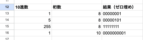 05 result dec2bin padded